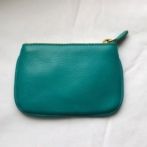 J.Crew leather zip top coin purse with key ring